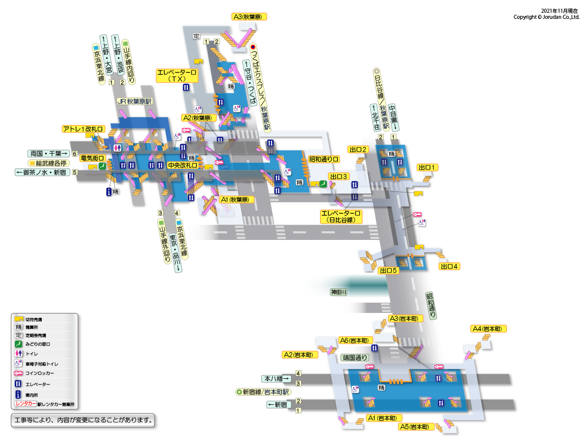 秋葉原駅の構内図