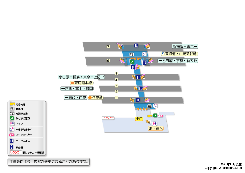 熱海駅の構内図