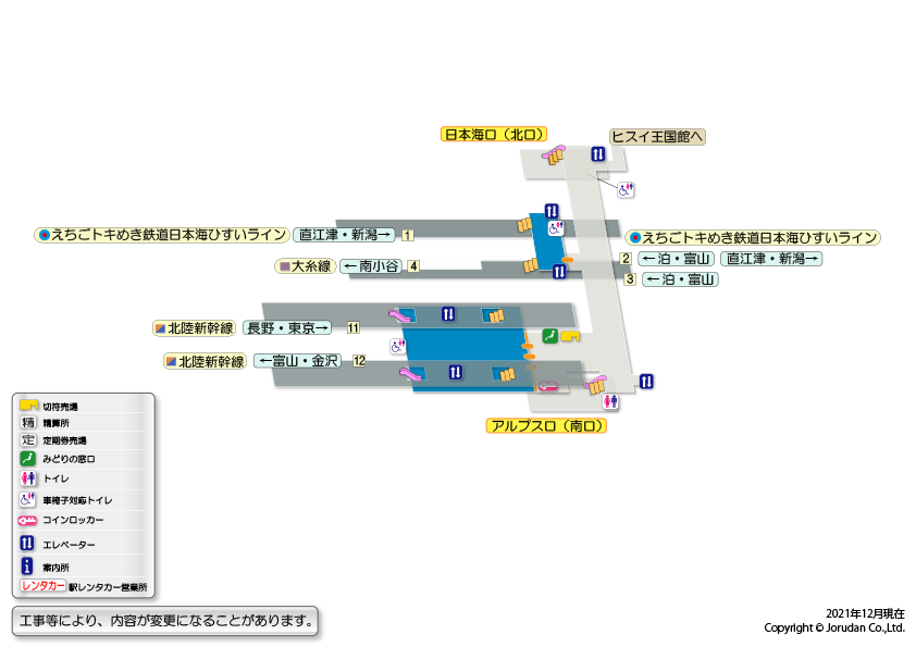 糸魚川駅の構内図
