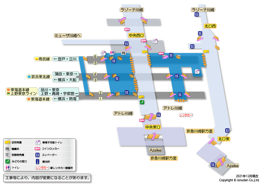 川崎駅の構内図