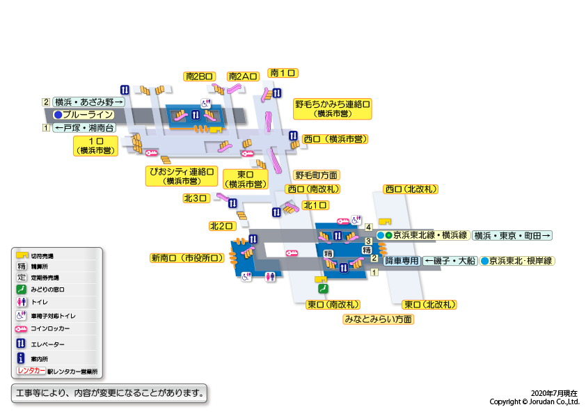 桜木町駅の構内図