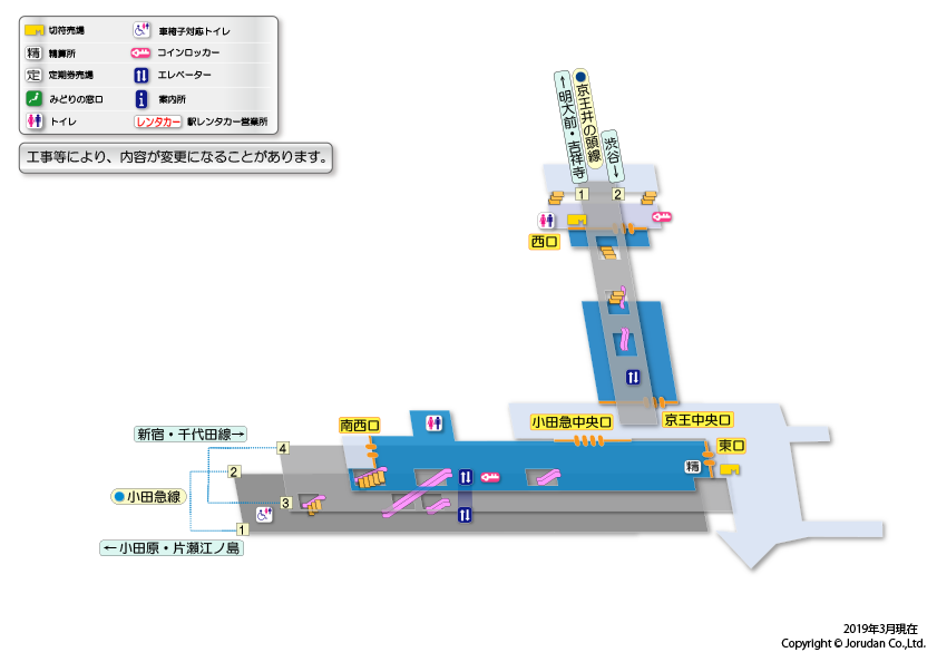 下北沢駅の構内図