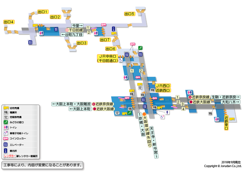 鶴橋駅の構内図