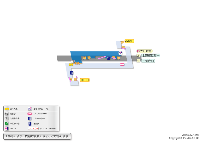 若松河田駅の構内図