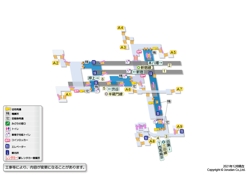 神保町駅の構内図