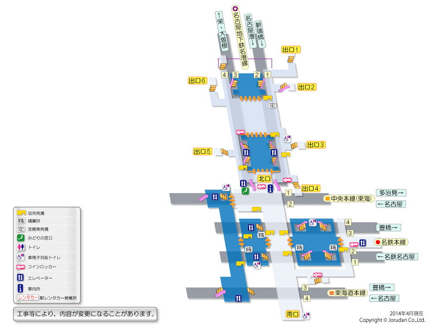 金山（愛知）駅の構内図