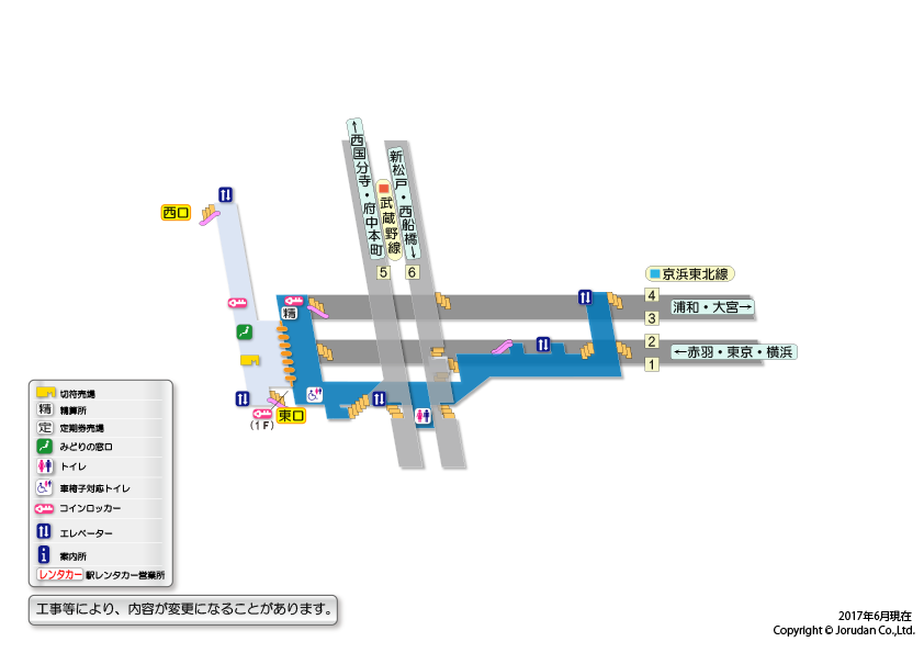 南浦和駅の構内図