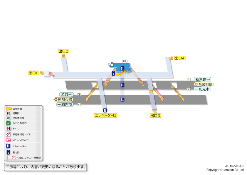 千川駅の構内図