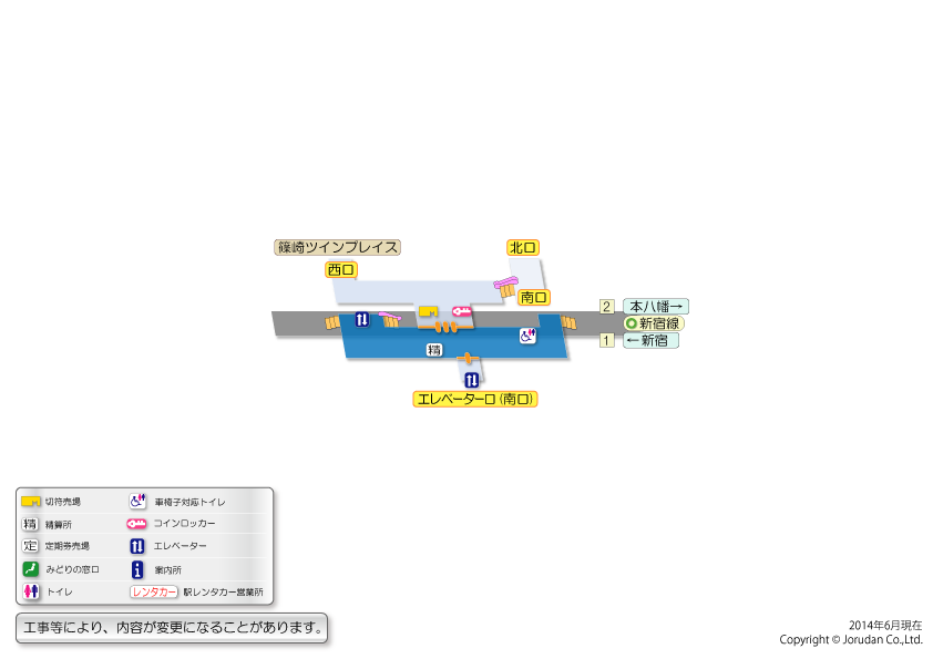 篠崎駅の構内図