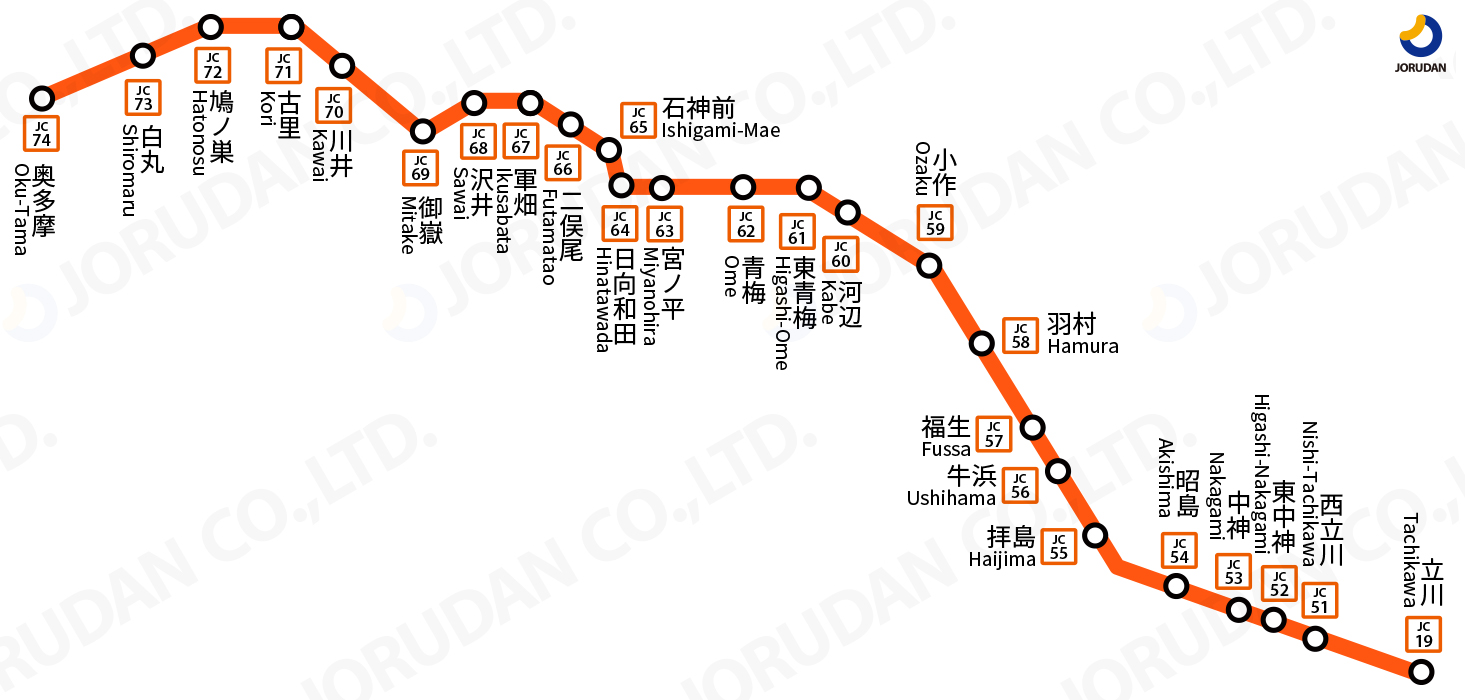 青梅線の路線図・地図 - ジョルダン