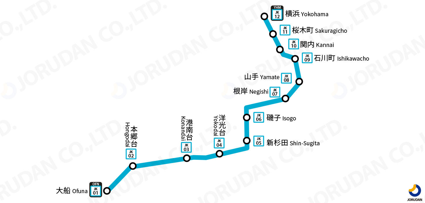 根岸線の路線図・地図 - ジョルダン