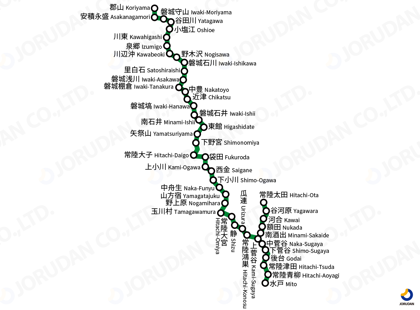 水郡線の路線図・地図 - ジョルダン