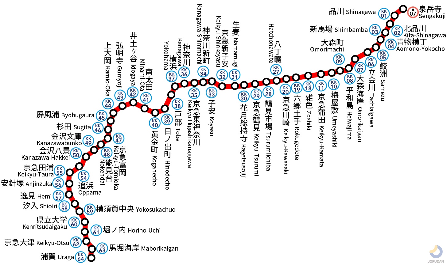 京急本線の路線図・地図 - ジョルダン