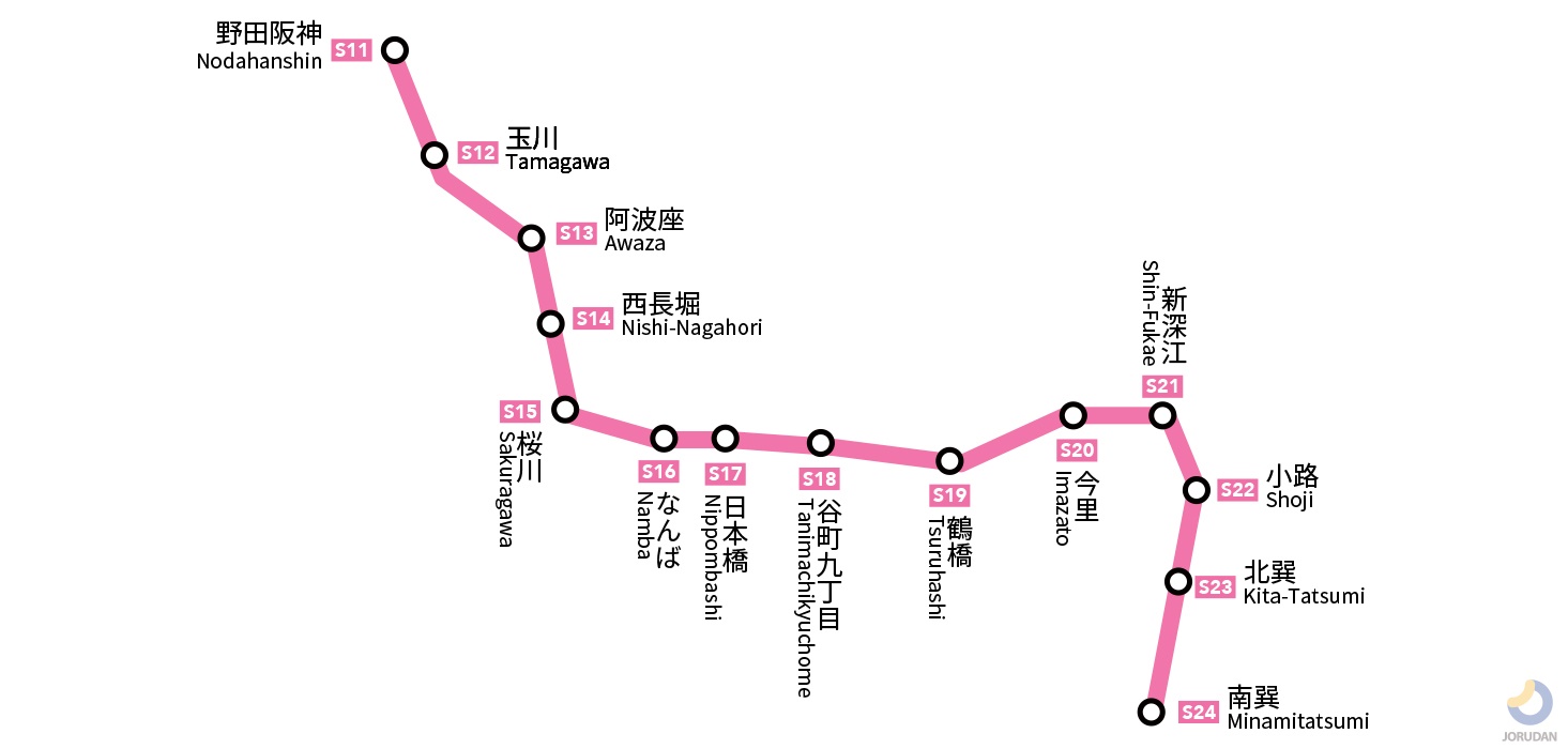 大阪メトロ千日前線の路線図・地図 - ジョルダン