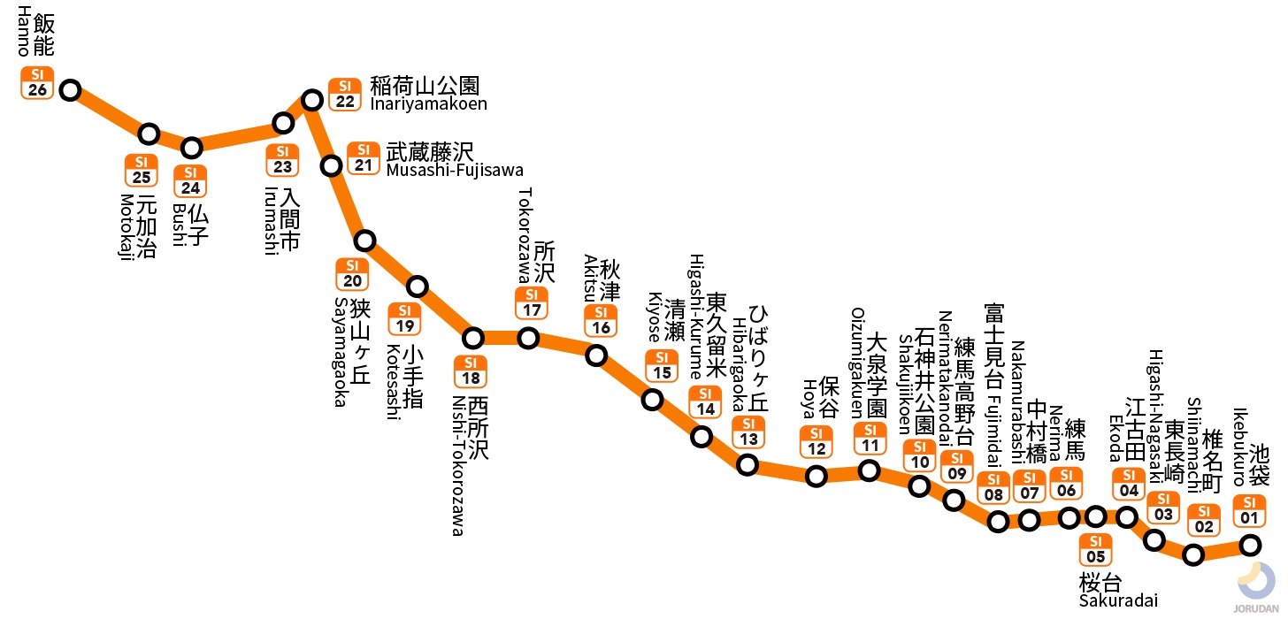 西武鉄道　路線案内 西武池袋線の路線図・地図 - ジョルダン