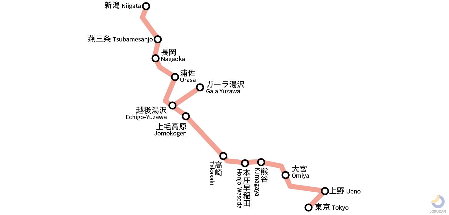 上越新幹線の路線図・地図 - ジョルダン