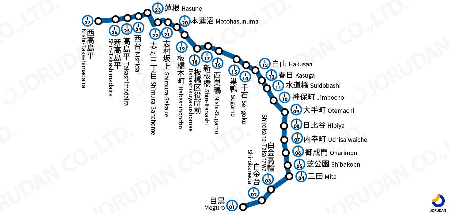 都営三田線の路線図・地図 - ジョルダン