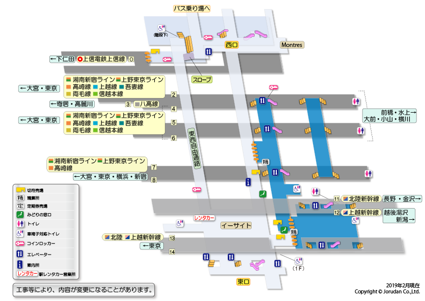 高崎駅（たかさき）の構内図 - 駅の情報 - ジョルダン